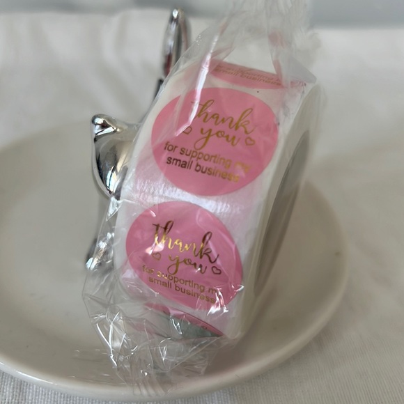 500 Thank you stickers 1” pink - Picture 8 of 9